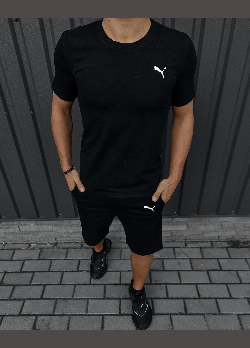 Черная футболка с лого puma Vakko