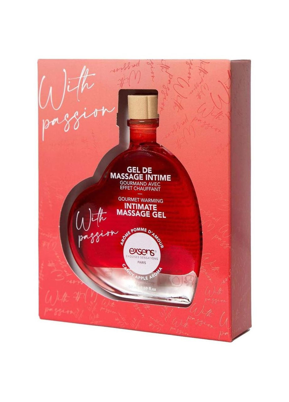 Масажний гель With Passion Candy Apple 50 мл, розігрівальний, без цукру, їстівний Exsens (327875973)