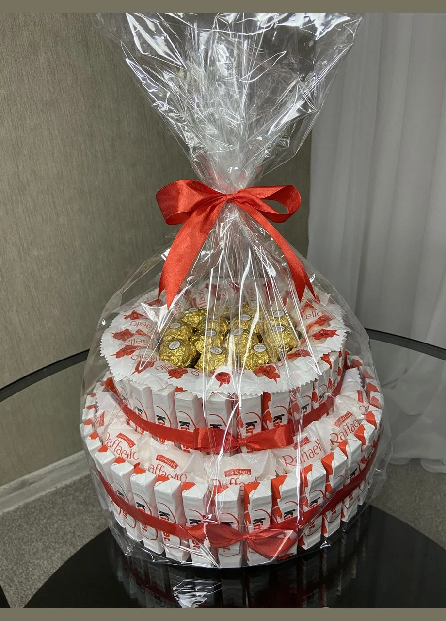Подарунковий Кіндер-торт «Raffaello & Ferrero» | 2 яруси, шоколадна композиція No Brand (340489886)
