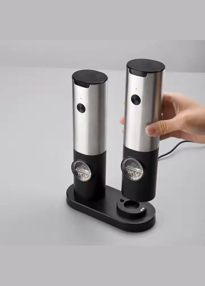 Набір млинів для перцю і солі електричні, акумуляторні, автоматичні, подрібнювачі для спецій 2 в 1 No Brand (338854664)