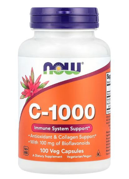 Вітамін С з біофлавоноїдами Vitamin C-1000 (With 100 мг Bioflavonoids) 100 вег капс Now Foods (351865337)