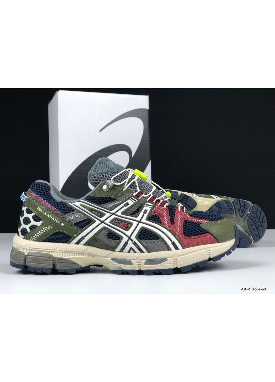 Серые зимние серые с зеленым зима-термо мужские кроссовки No Brand