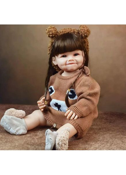 Реалістична лялька Реборн 55 см дівчинка як справжня дитина з аксесуарами та одягом Reborn (369668923)