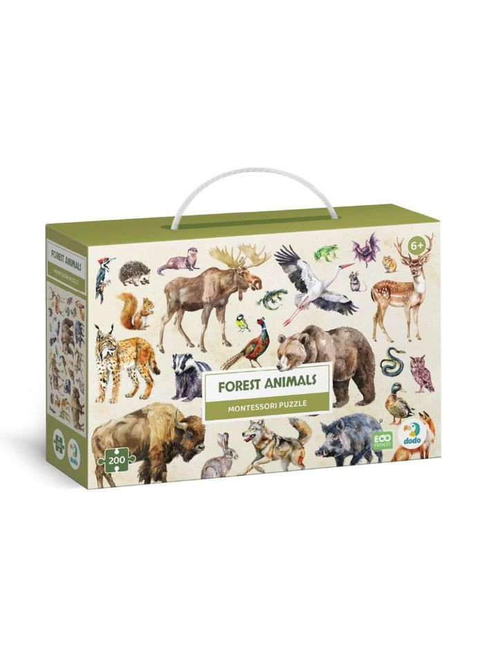 Дитячий пазл Монтессорі "Лісові тварини" 300629, 200 елементів No Brand (365638935)