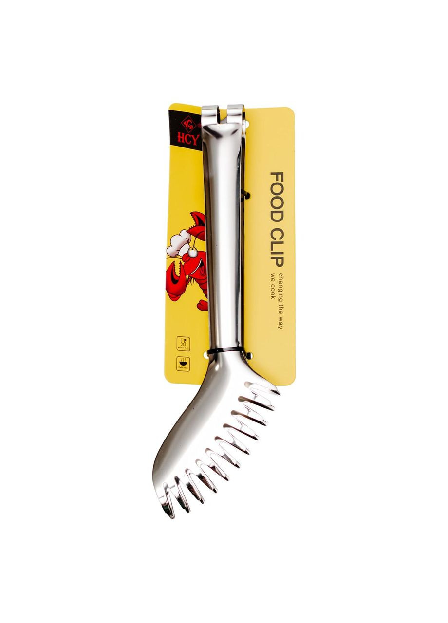 Щипцы кухонные металлические 23×4 (см) кулинарные щипцы для мяса, рыбы, гриля поварские щипцы Серебристый HP-8-65 Yiwu (370373347)