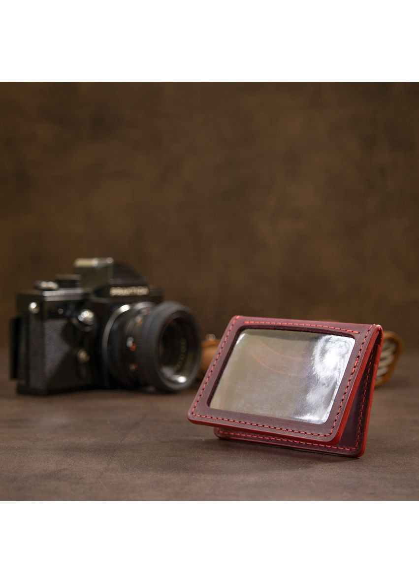 Шкіряна візитниця бордовий 11486 Grande Pelle (362418281)