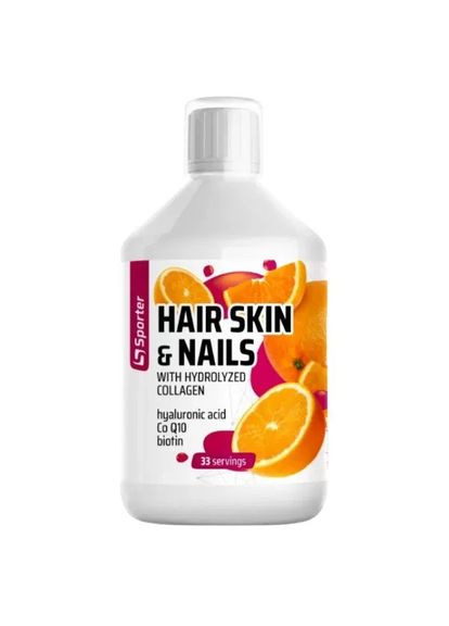 Вітаміни краси Hair Skin & Nails апельсиновий смак, 500 мл Sporter (361118189)