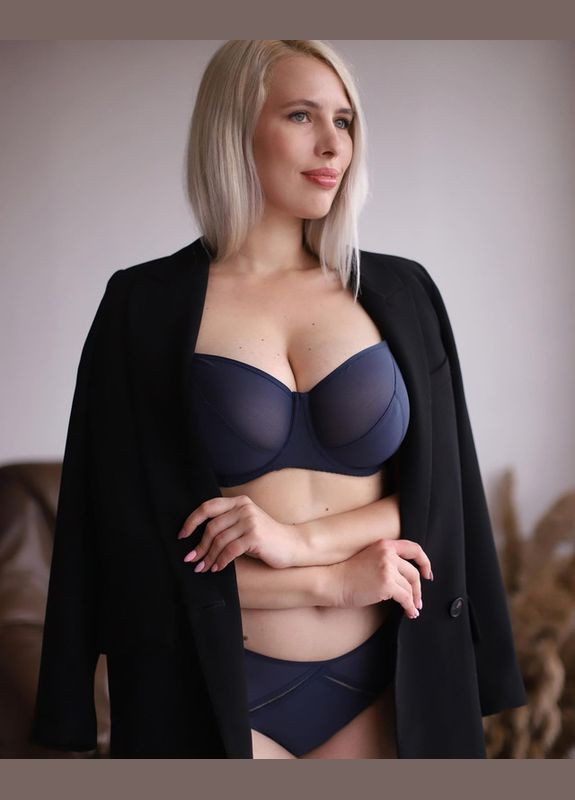 Синий бюстгальтер на косточках с мягкой чашкой Elita с косточками