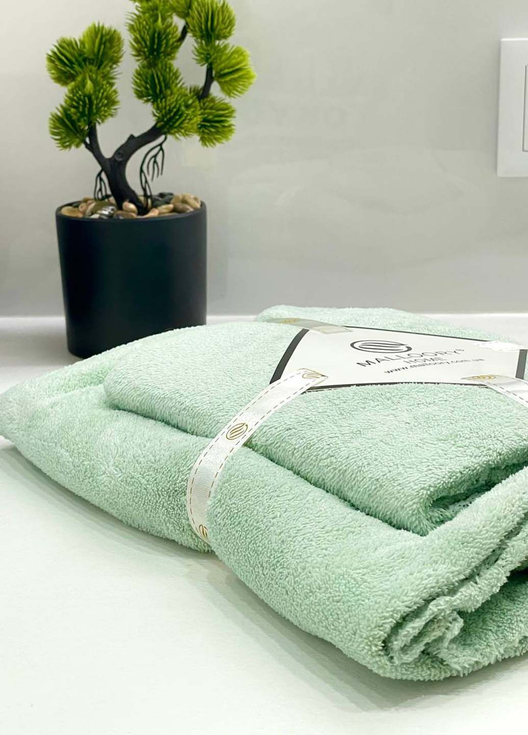 Комплект однотонных полотенец 2 шт., микрофибра Homedec однотонный бирюзовый