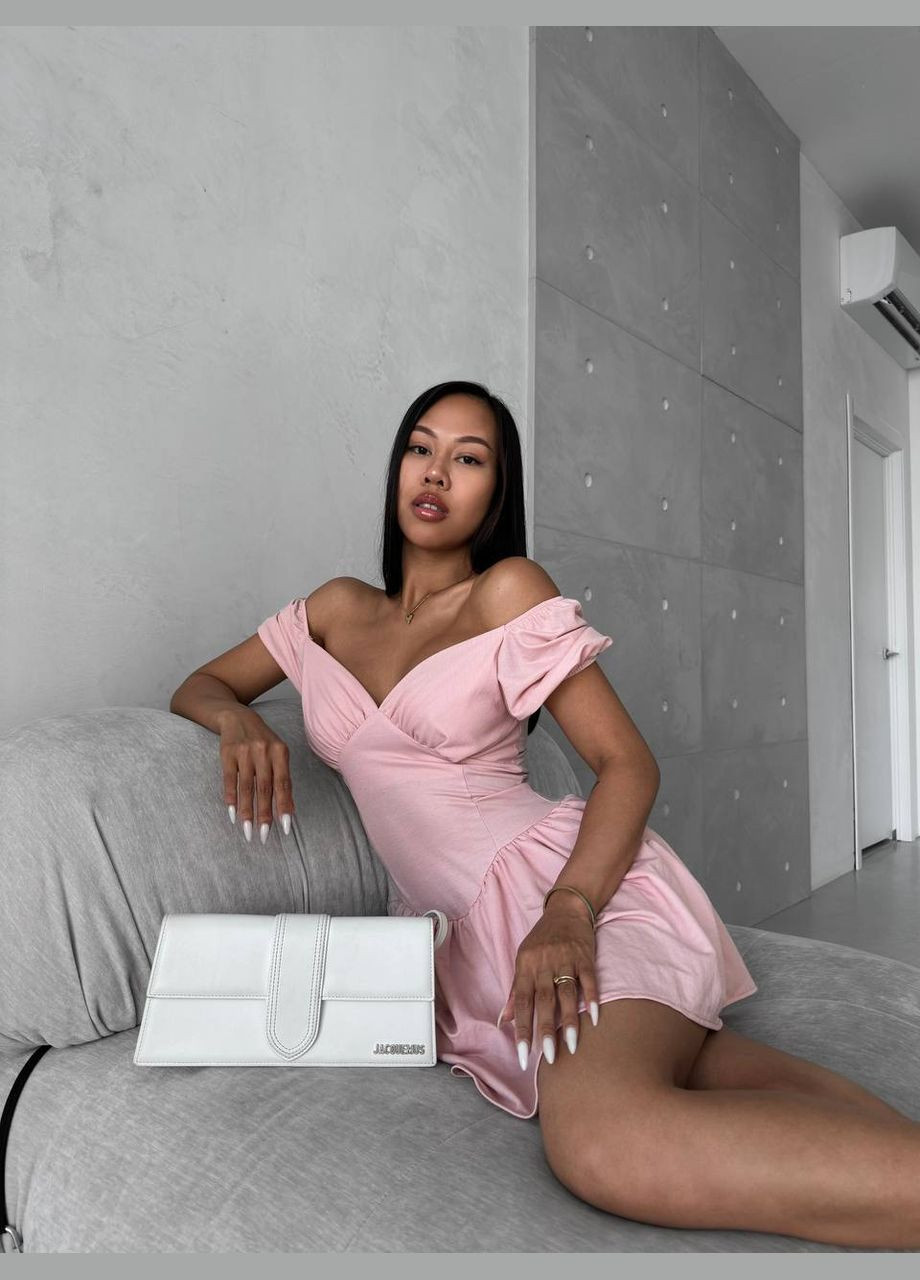 Пудровое кэжуал платье N.Family однотонное