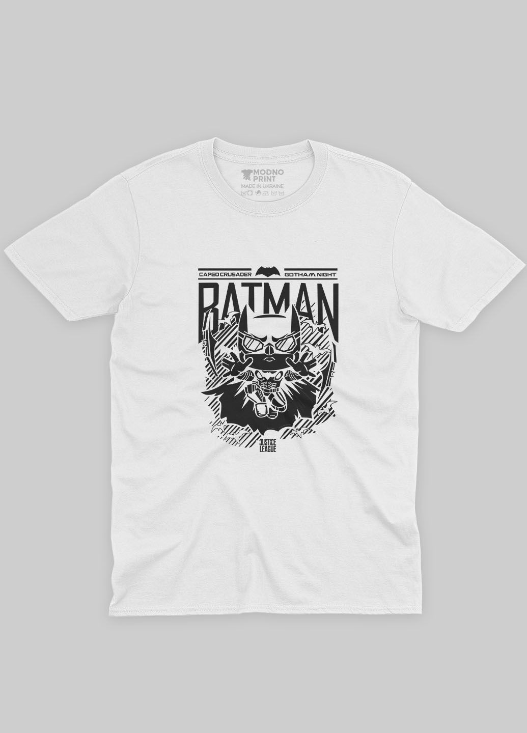 Белая демисезонная футболка для девочки с принтом супергероя - бэтмен (ts001-1-whi-006-003-041-g) Modno