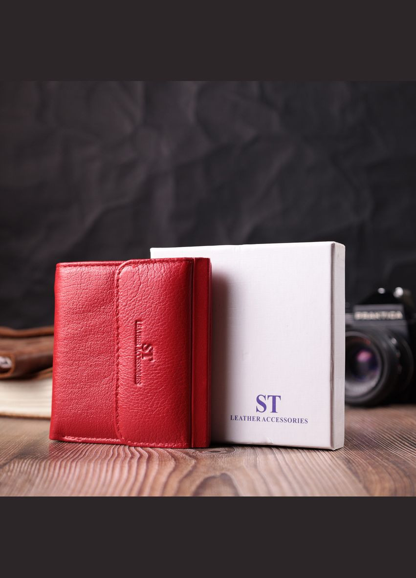 Яскравий невеликий жіночий гаманець з монетницею з натуральної шкіри 22543 st leather (331912931)