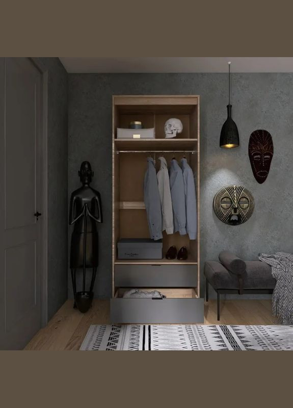 Шафа для одягу з висувними шухлядами Сіті-800 80,2х50х204,6 см (EVR-071142) Еверест (330982364)