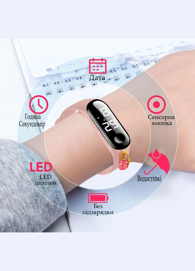 Детские сенсорные электронные часы с 3Д браслетом водонепроницаемые с куклойпринцессой Рапунцель PRC (262890178)