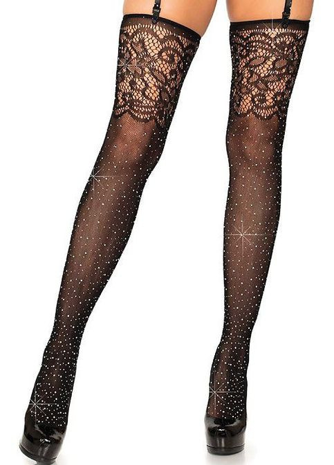 Женские чулки сказка сеткой со стразами цвет черный размер 1-3 No Brand (315494293)