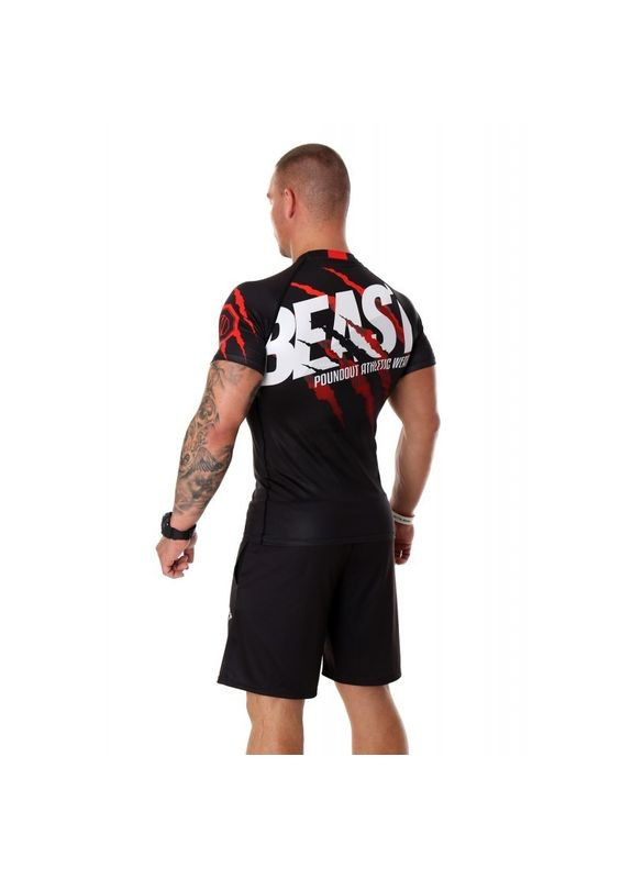 Черная мужская футболка стрейч beast sub-skin tech, xxl Poundout Gear