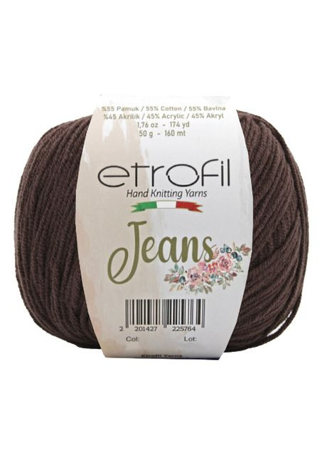 JEANS № 62 - кофе хлопок-акрил нитки пряжа для вязания Этрофил Etrofil (366394419)