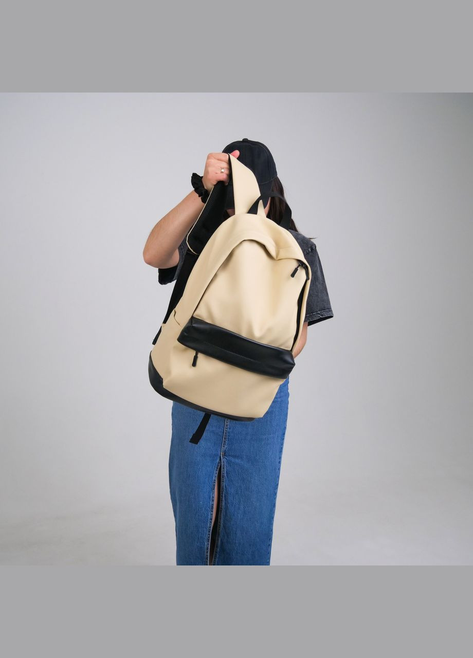 Универсальный рюкзак в удобном размере в экокожи, бежевый цвет ToBeYou city (293247141)