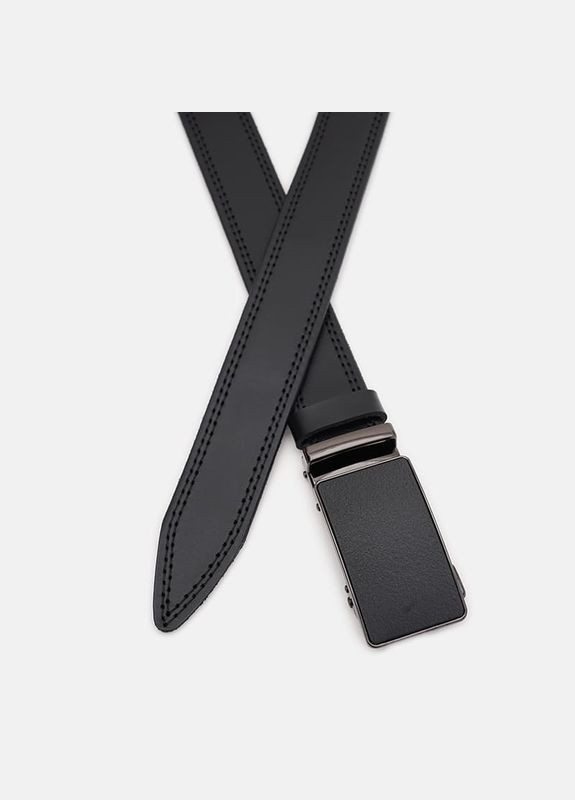 Чоловічий шкіряний ремінь 125v1genav18-black Borsa Leather (322189986)