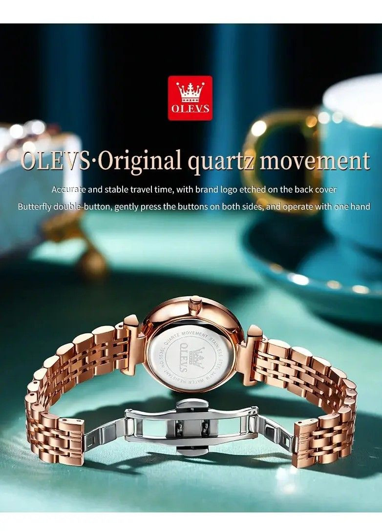 5536 Rose White — класичний жіночий годинник на подарунок Olevs (358651019)