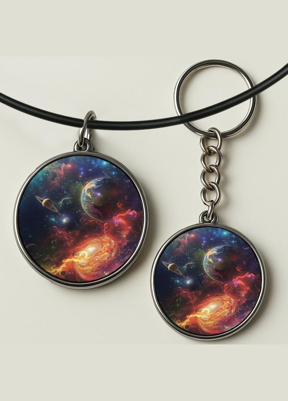 Набір підвіска (кулон) та брелок Космос #05 (подарунковий набір) No Brand (332633236)