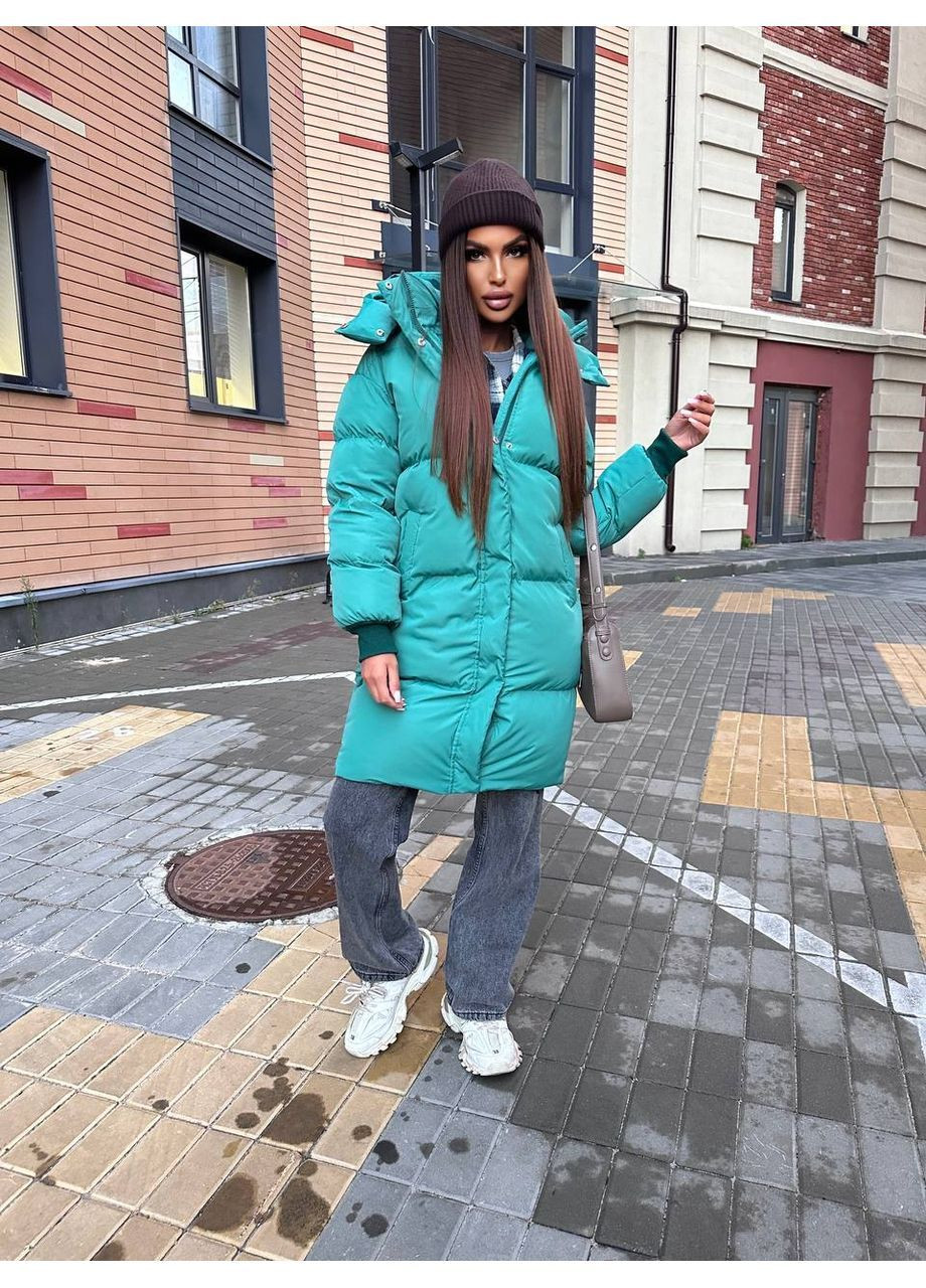 Зеленый демисезонный Пуховик Style Point