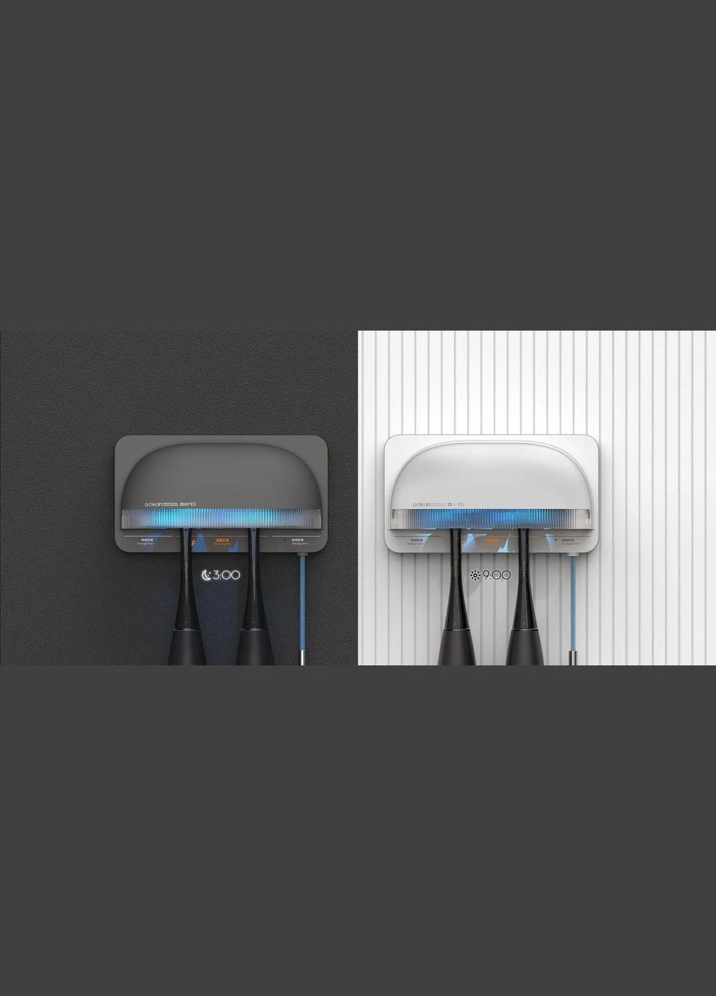 Умный держатель стерилизатор для зубных щеток UVC S1 Dusty Grey Oclean (296487292)