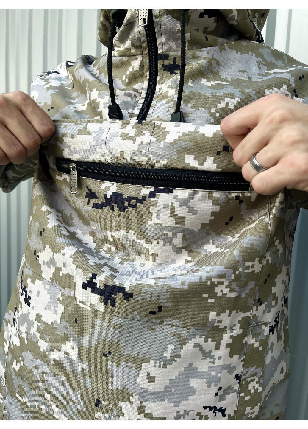 Мужской военный анорак Terra Light Pixel с большим карманом-кенгуру+ подарок на выбор Intruder Анорак (370366641)