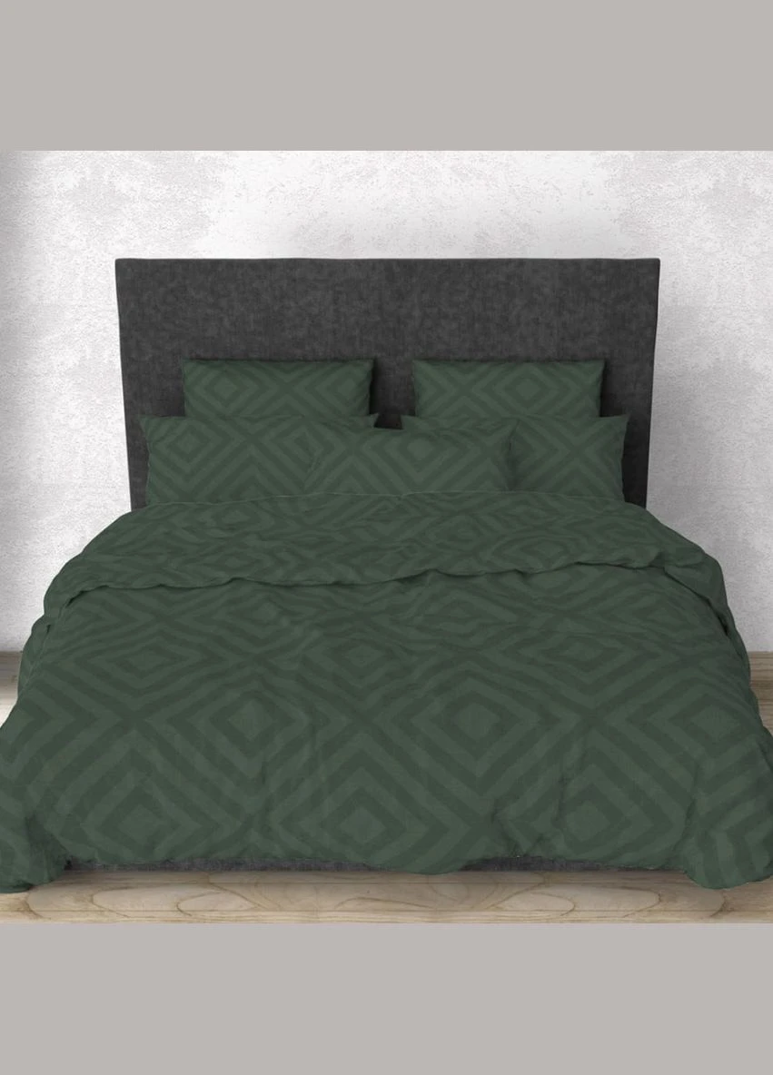 Простирадло на гумці Rhomb Green бязь 160х200х20 см зелене (2800004674645) SoundSleep (315516275)