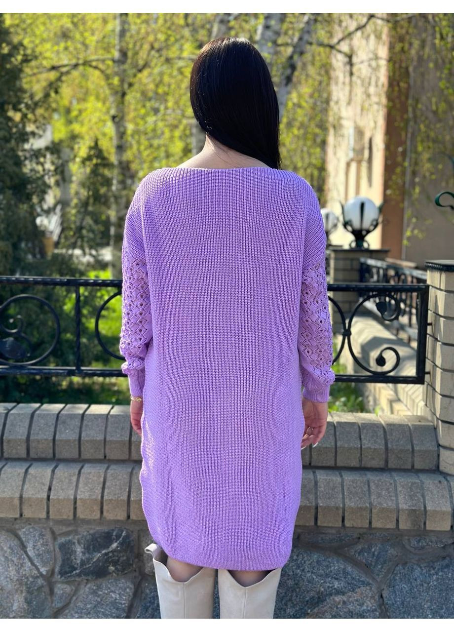 Бузкова святковий, повсякденний, кежуал жіноча в’язана сукня вільного крою No Brand однотонна