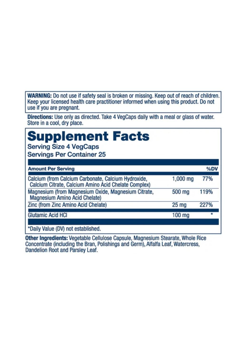 Комплекс кальция, магния и цинка Calcium Magnesium Zinc - 100 vcaps Solaray (366031440)