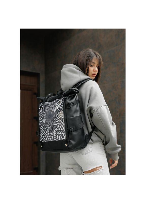 Жіночий рюкзак RollTop Hacking принт Illusion Sambag (329692822)
