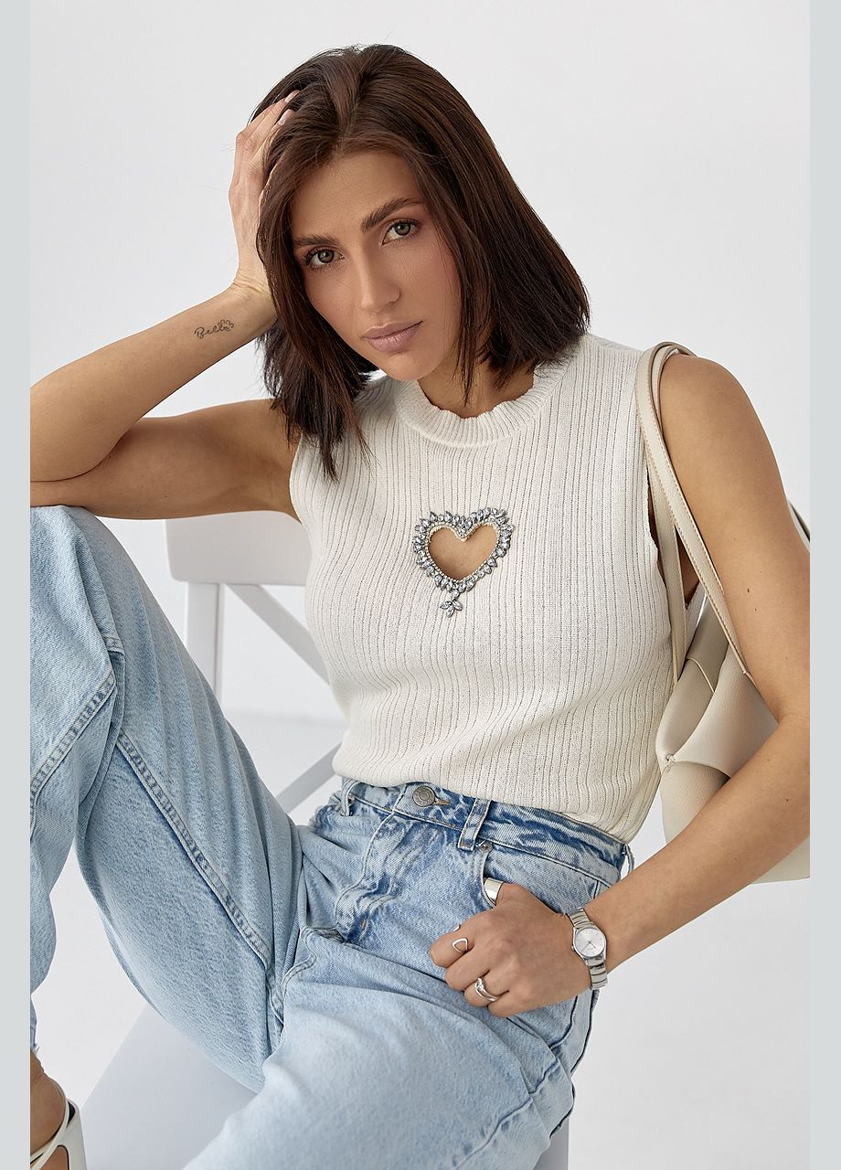 Майка с вырезом в форме сердца Lurex — 329626615