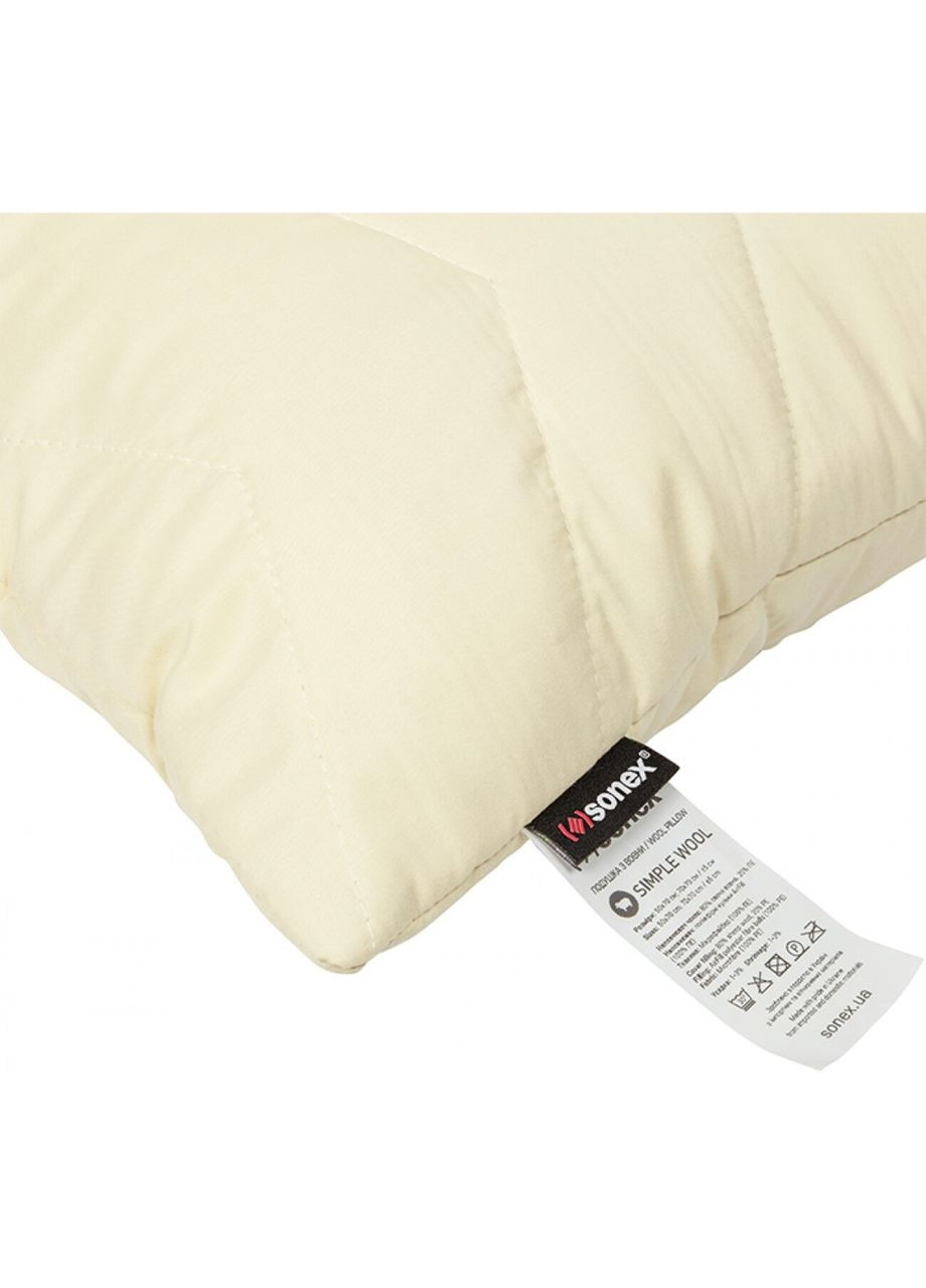 Подушка з вовни 70х70 на блискавці бежева SimpleWool SO102380 Sonex (316080235)