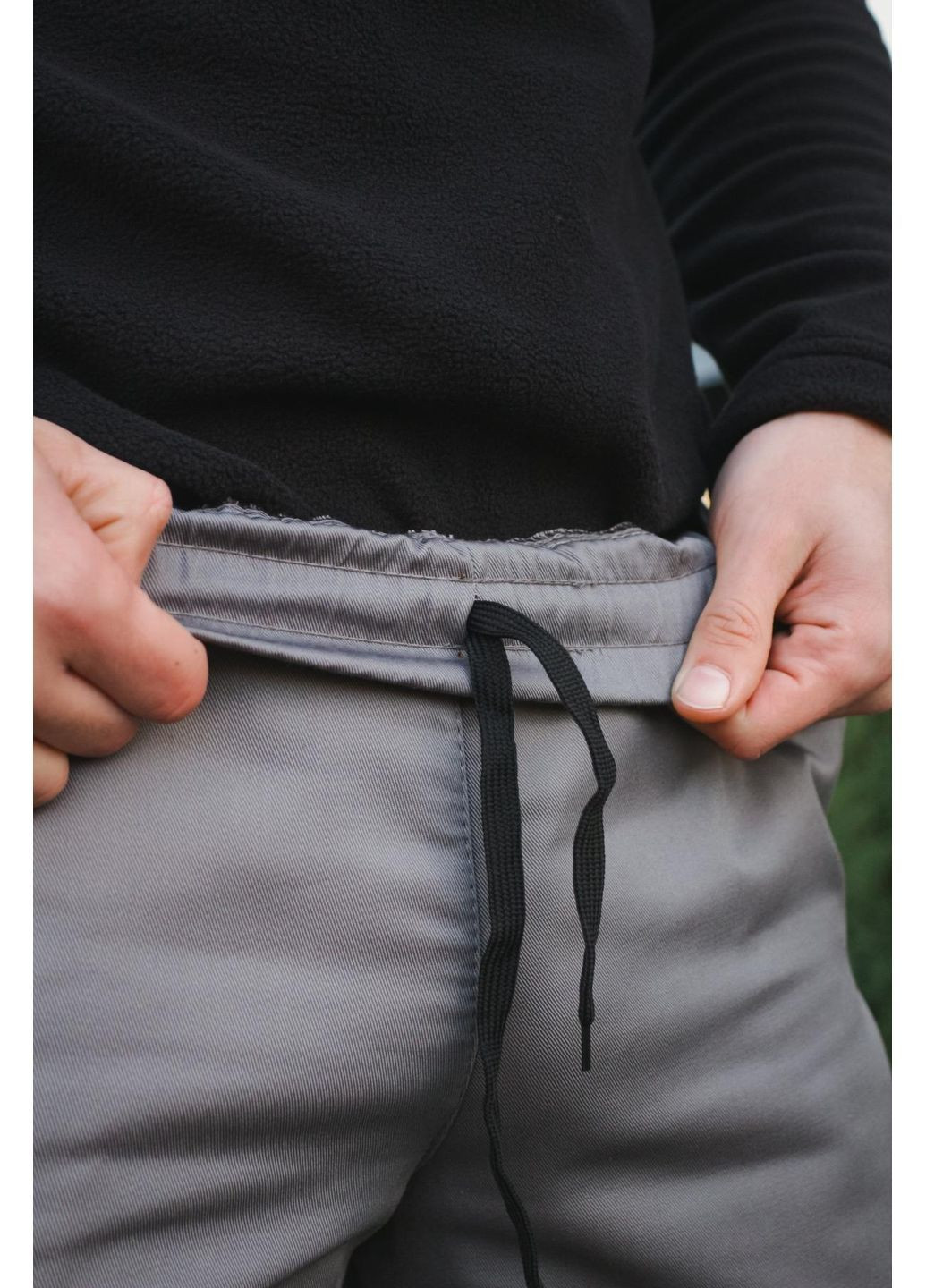 Штани чоловічі карго на флісі з накладними кишенями сірий Intruder (372111053)