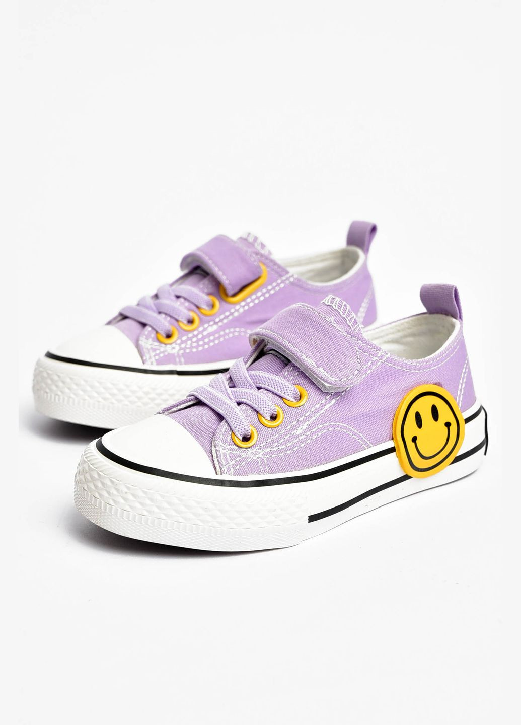 Бузкові кеди дитячі бузкового кольору текстиль Let's Shop