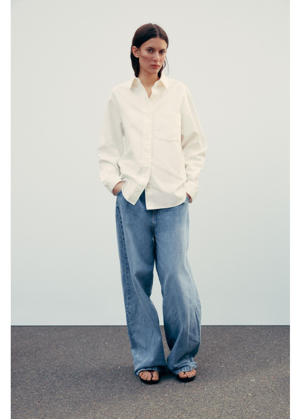 Джинсова сорочка з кишенею Zara (354816920)