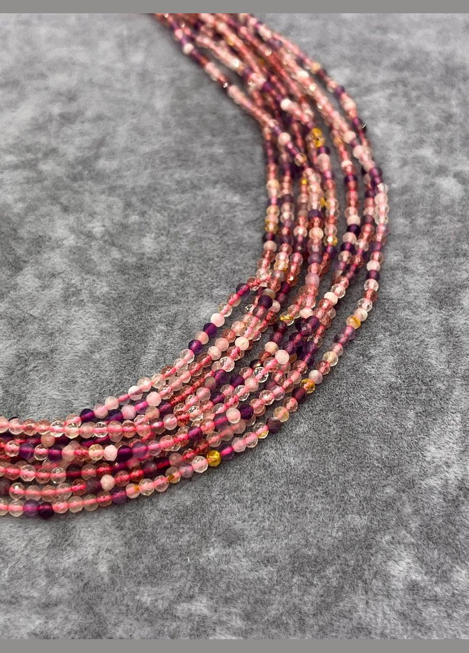 Кварцевый микс на нитке без замка 2 мм 40 см Комбинированный 1816 No Brand (311686445)