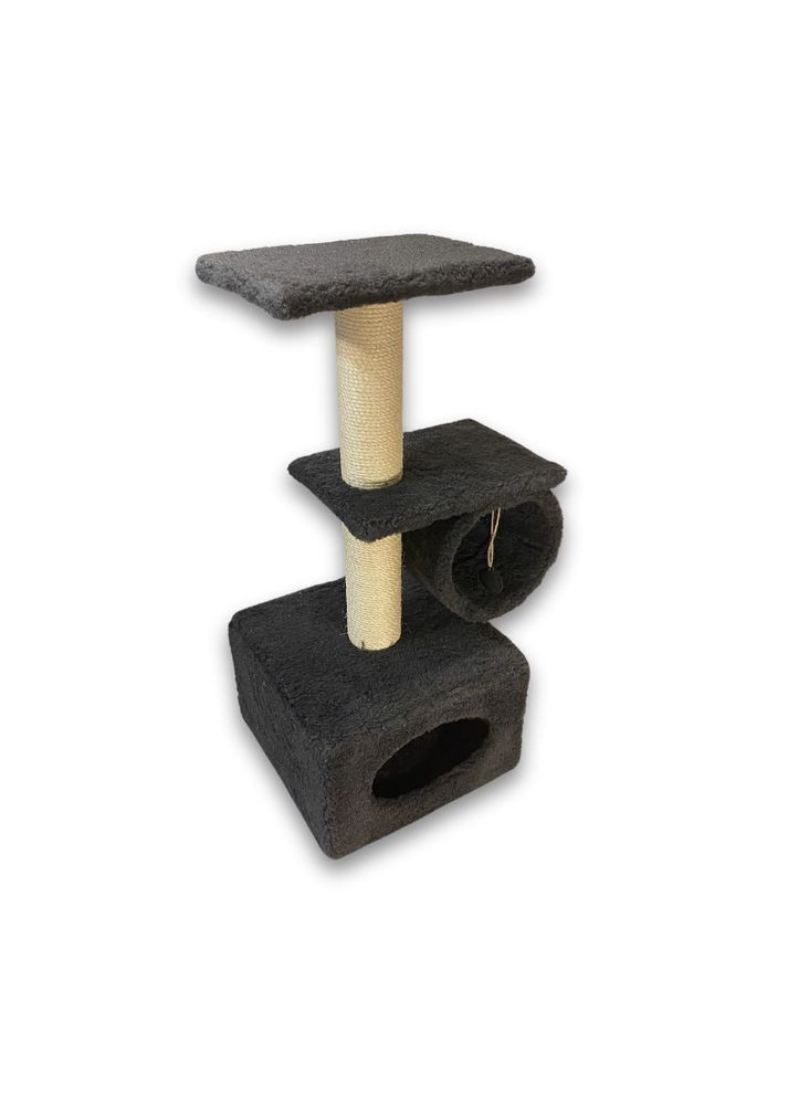 Дряпка Саванна для котів з барабаном сіра 38x38x90 см Природа (362700801)