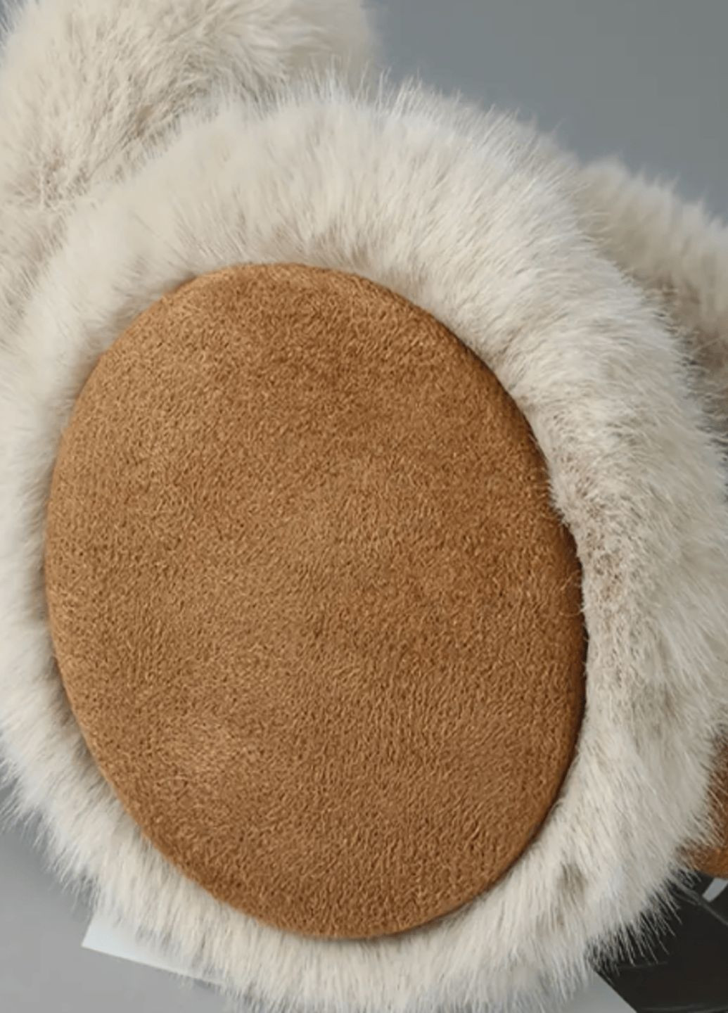 Тёплые наушники бежевые мех замшевые ушки детские ушки бежевые зимние наушники меховые ушки женские на зиму No Brand (311313960)