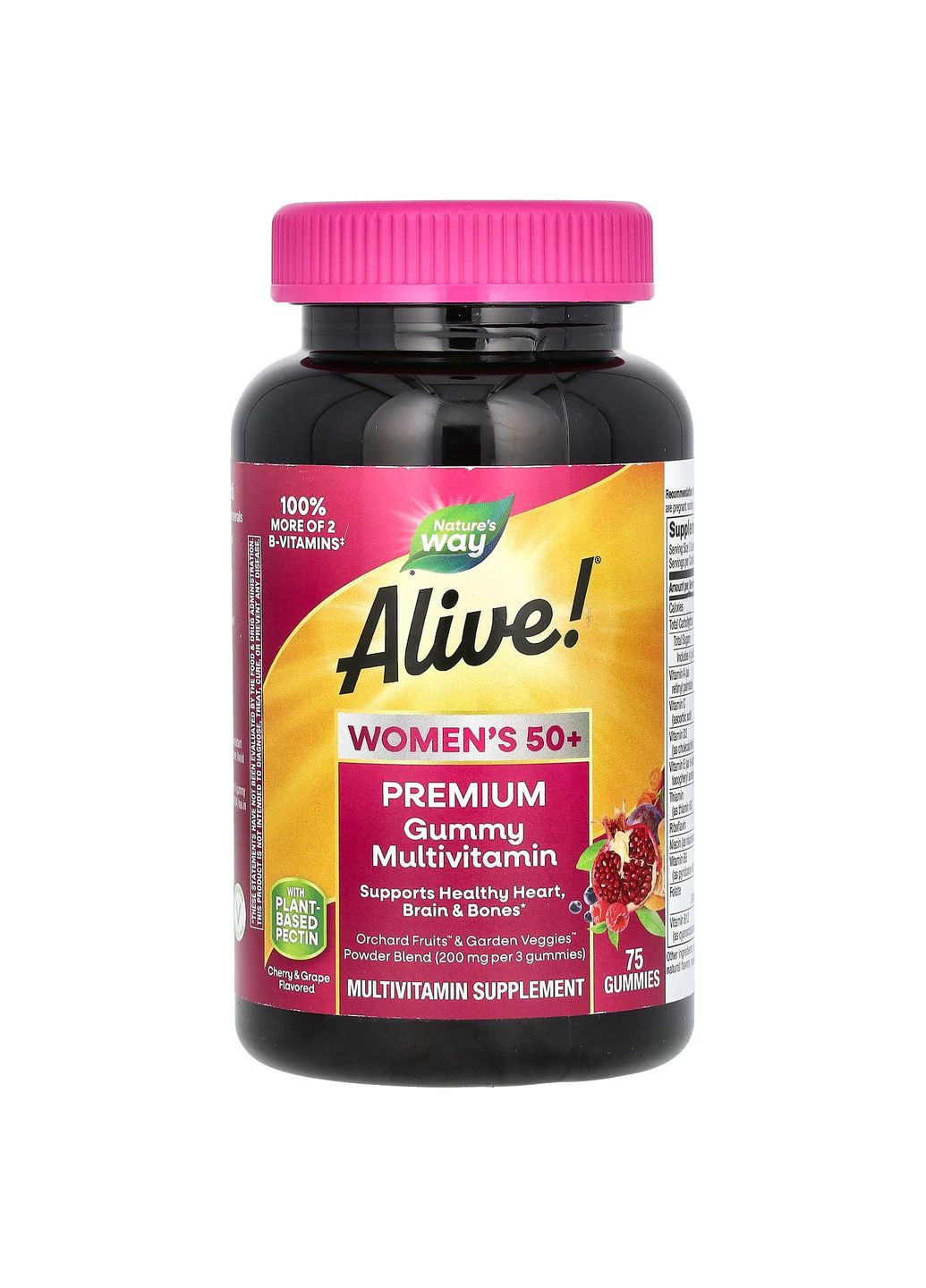 Мультивітаміни для жінок Alive! Women's 50+,, вишня та виноград, 75 жувальних цукерок Nature's Way (362368900)