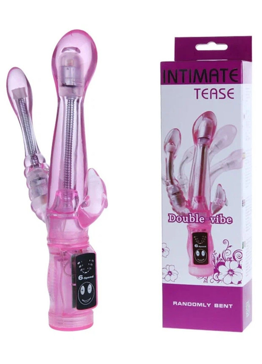 Тройной вибратор для анально-вагинальной стимуляции (розовый, ААА) We Love (284278479)