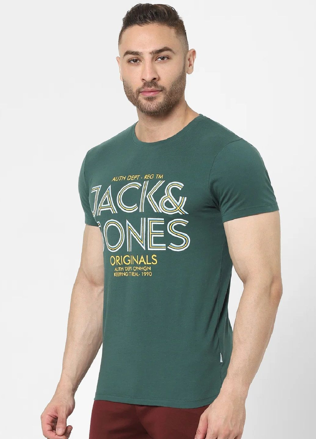 Зелена футболка з коротким рукавом Jack & Jones