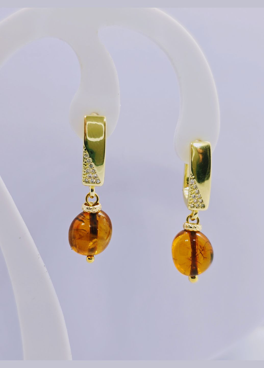 Сережки 3293 з натурального бурштину MINOV (333984744)