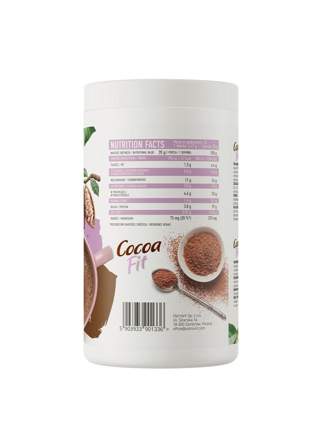 Замінник живлення Cocoa Fit, 500 грам Ostrovit (315873737)