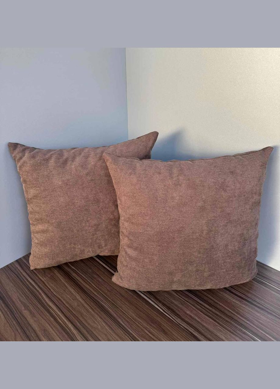 Декоративная подушка квадратная 2 шт 50х50 см Шоколадный (П4Кpodushka-002-05) No Brand (308755092)