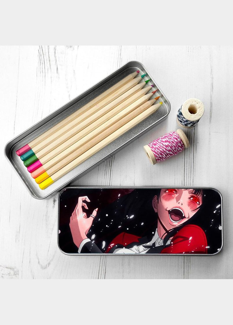 Пенал школьный для мальчика и девочки металлический Безумный азарт #008 7*18 см Silver No Brand (309154653)