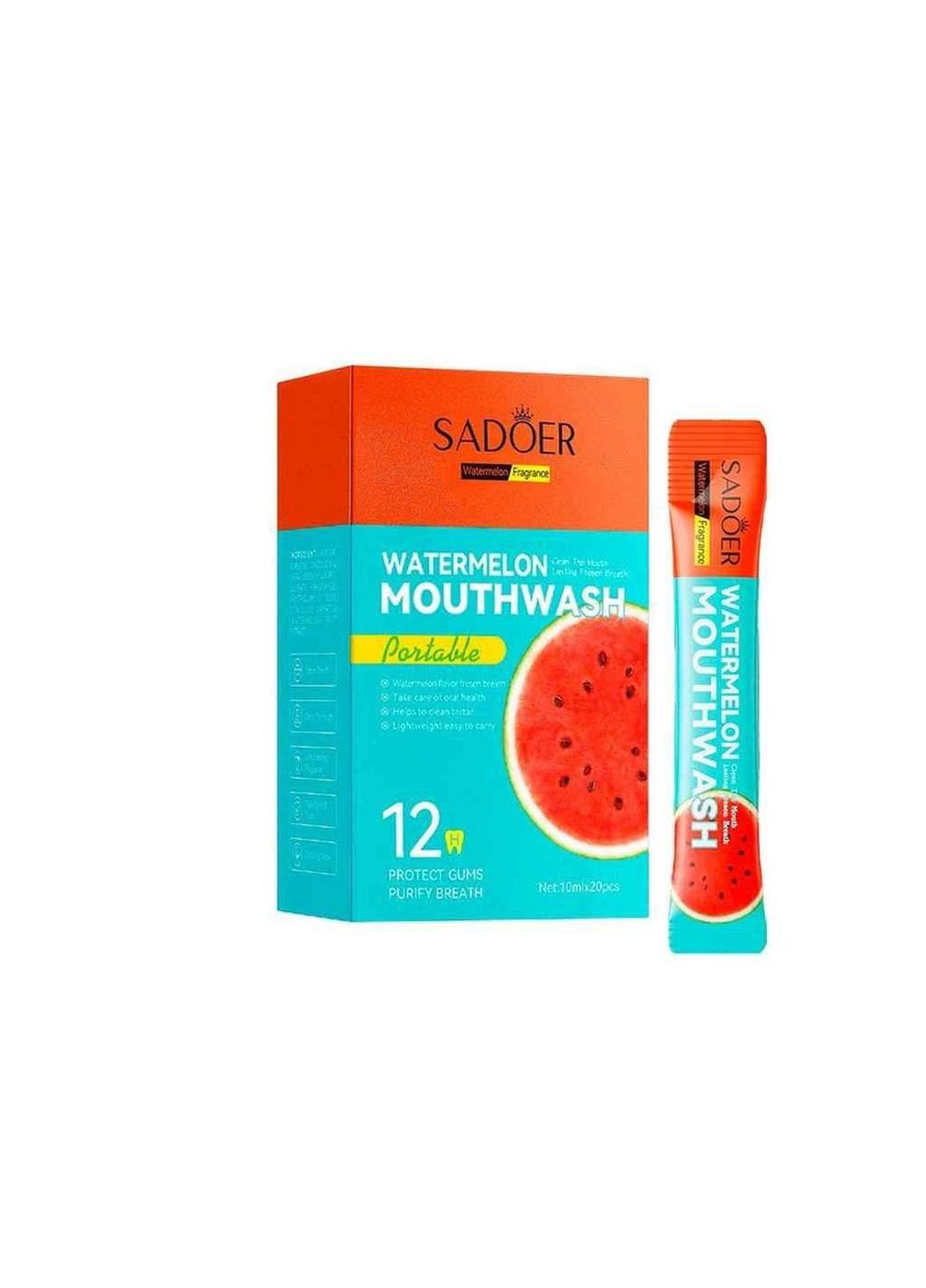 Ополіскувач для ротової порожнини 20мл Арбуз (20 стіків/уп) ТМ SADOER (323216424)
