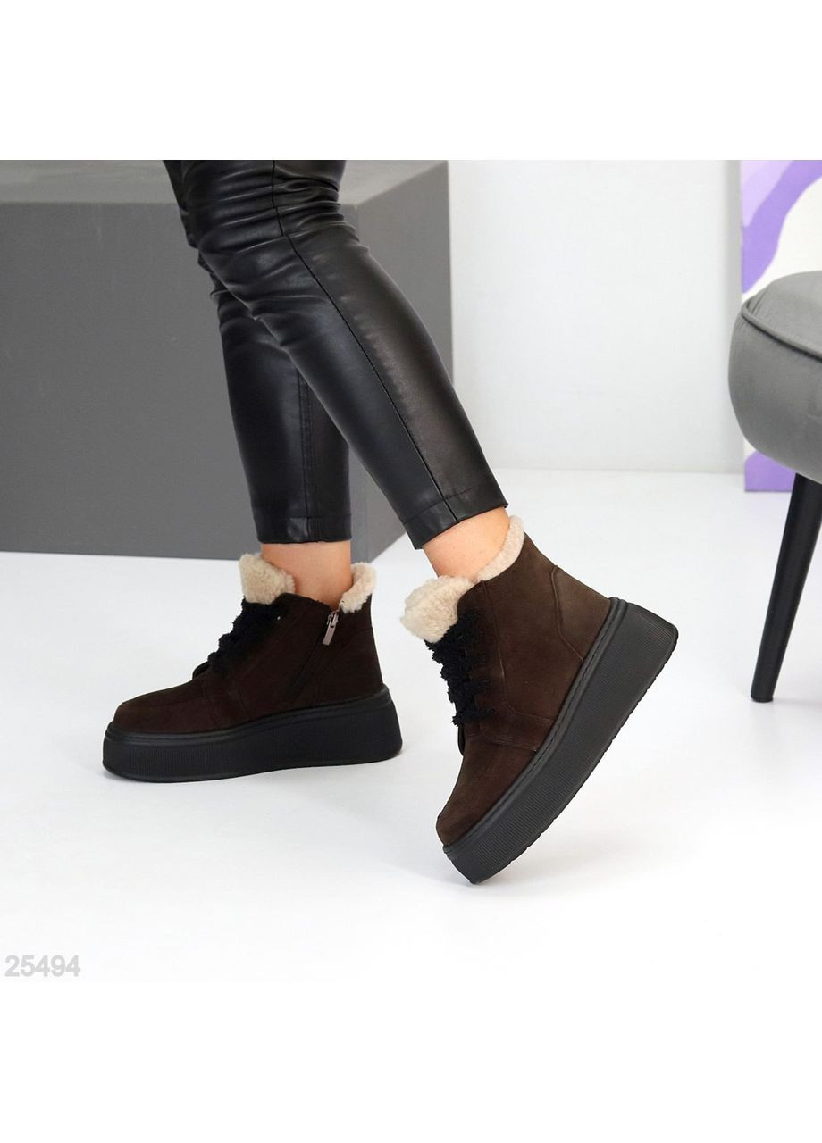 Зимние зимние ботинки No Brand из натуральной замши