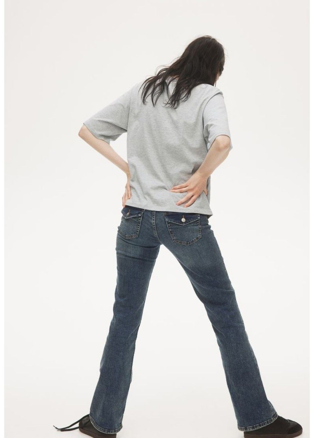 Жіноча футболка оверсайз з принтом Н&М (57544) XS Сіра H&M - (300099426)